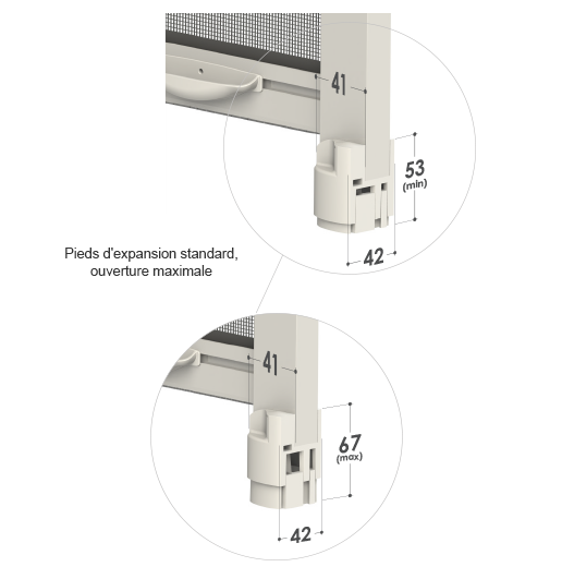 Hauteur ouverture moustiquaire verticale